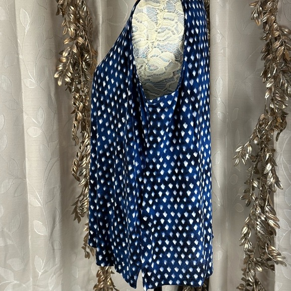 Chico's TOUCH of COOL POLKA DOT TANK Size 3 XL Navy White‎ Tank Top Wrinkle Free - Picture 5 of 8